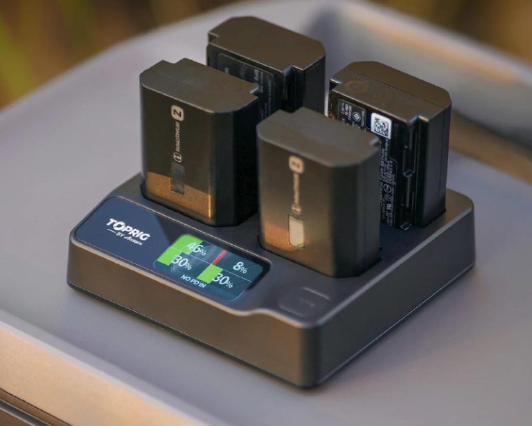 Представлены умные зарядные устройства Accsoon TOPRIG 4-Bay NP-FZ100 и LP-E6 — фото 3