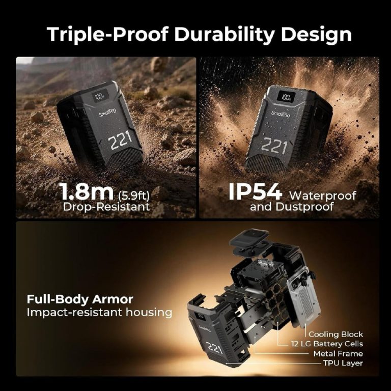 SmallRig T221 — неубиваемый V-Mount на 221 Вт·ч с защитой IP54 за $440 — фото 6