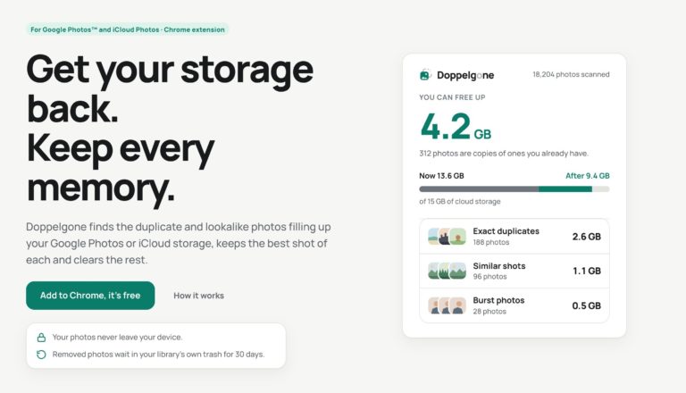 Doppelgone найдёт дубли и серии в Google Фото и iCloud и оставит лучший кадр